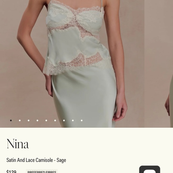 Meshki Tops - Meshki Satin Lace Camisole - Light Green